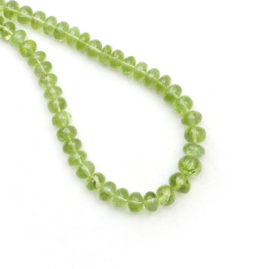 6 mm To 8.5 mm  Natural Peridot Smooth Rondelle Shape Beads