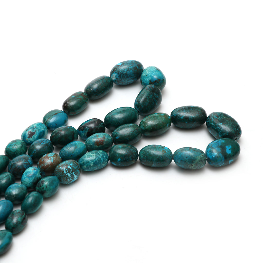 Chrysocolla Smooth Tumble Beads, 9x13 mm to 17x26 mm, Chrysocolla Jewelry Handmade Gift for Women, 20 Inches Full Strand, Price Per Strand - National Facets, Gemstone Manufacturer, Natural Gemstones, Gemstone Beads, Gemstone Carvings