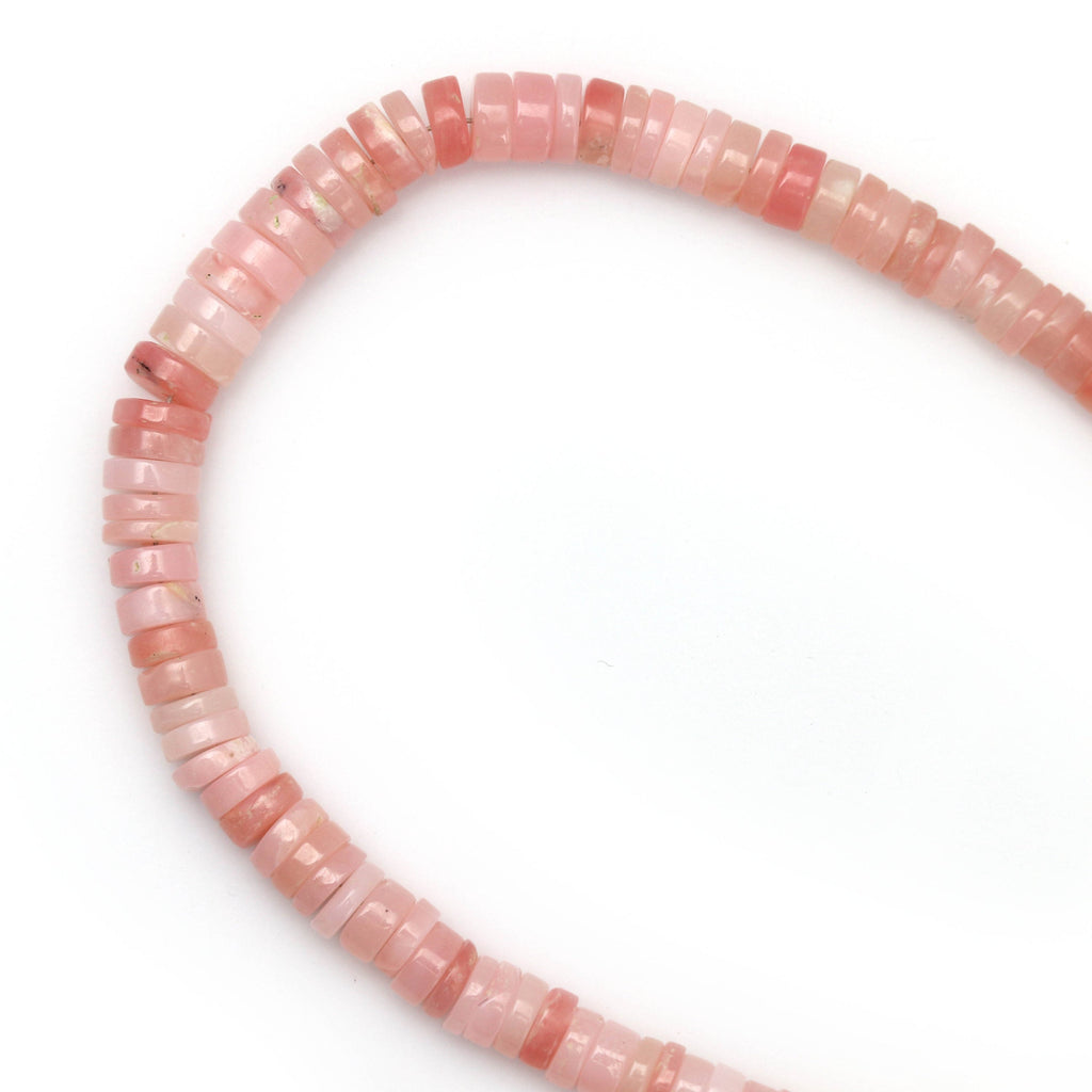 Natural Pink Opal Smooth Button Beads , 4 MM to 6 MM, Pink Opal Smooth , 8 Inch ,Price Per Strand - National Facets, Gemstone Manufacturer, Natural Gemstones, Gemstone Beads