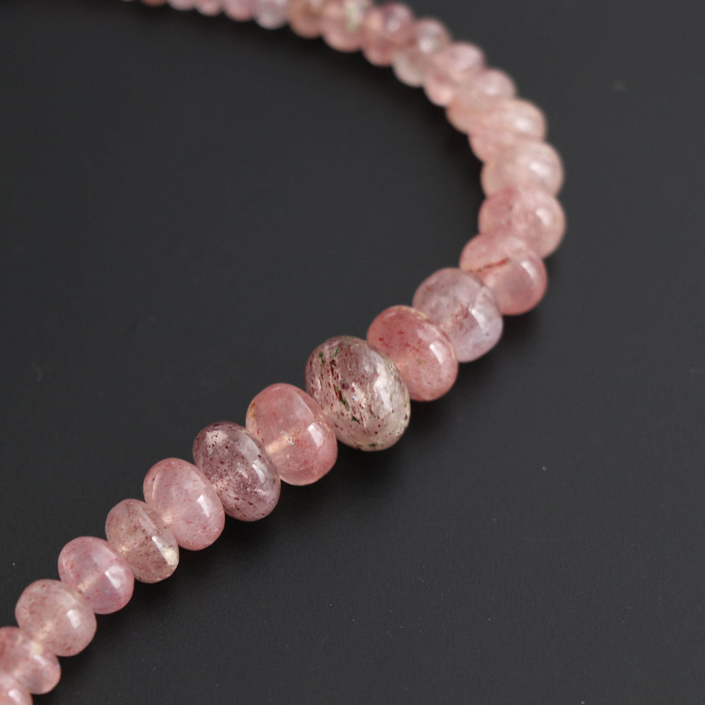 Natural Strawberry Quartz Smooth beads, 4 mm to 12 mm, Strawberry Quartz Beads, Quartz strand, 8 Inch Full Strand - National Facets, Gemstone Manufacturer, Natural Gemstones, Gemstone Beads