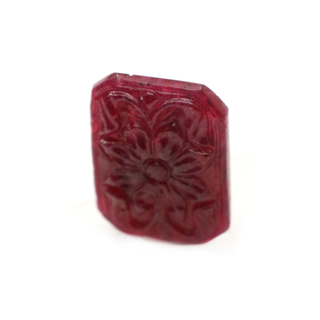 Natural Ruby Carving Cushion Loose Gemstone - 17x24 mm - Ruby Cushion, Ruby Carving Loose Gemstone, 1 Piece - National Facets, Gemstone Manufacturer, Natural Gemstones, Gemstone Beads