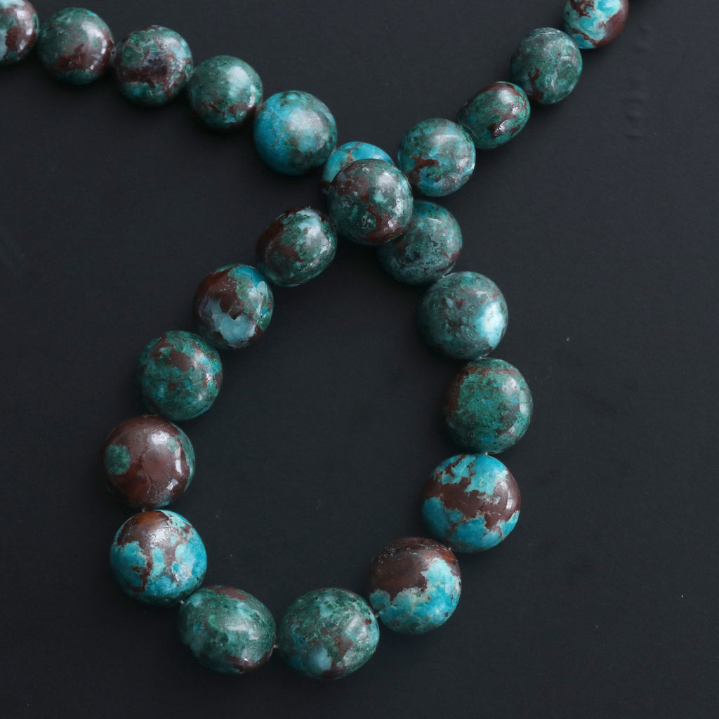 Chrysocolla Smooth Coin Beads, Chrysocolla Gemstone Coin - 8 mm to 10 mm-Gemstone Chrysocolla Smooth, Briolette Coin,8 Inch Strand - National Facets, Gemstone Manufacturer, Natural Gemstones, Gemstone Beads