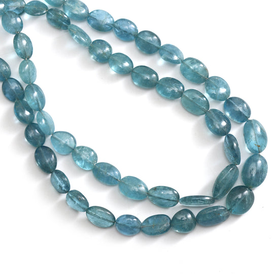 3.5x4.5 mm to 7.5x10 mm Aquamarine Smooth Tumble Beads
