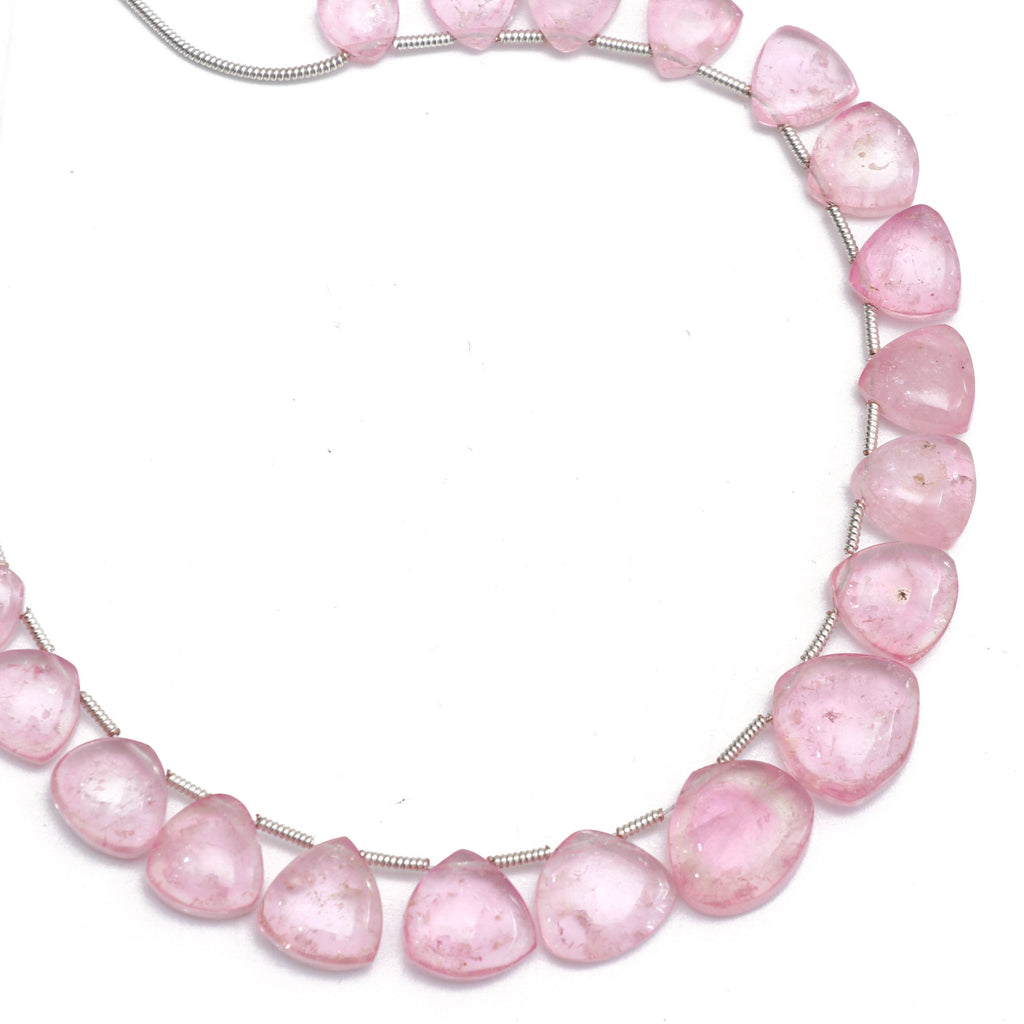 Natural Pink Tourmaline Smooth Heart Beads | Unique Pink Tourmaline | 7x7 mm to 12x12 mm | 8 Inch | Price Per Strand - National Facets, Gemstone Manufacturer, Natural Gemstones, Gemstone Beads