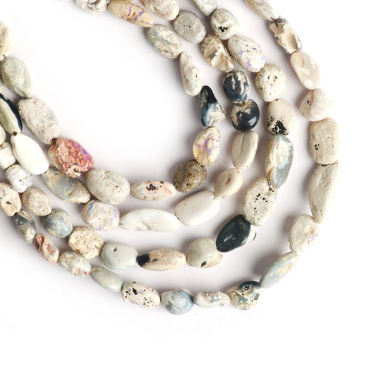 Natural Australian Opal Matrix Organic Tumble Beads, 5x6.5 MM to 8x13 MM , Australian Opal Jewelry Making Beads,8 Inch, Price Per Strand