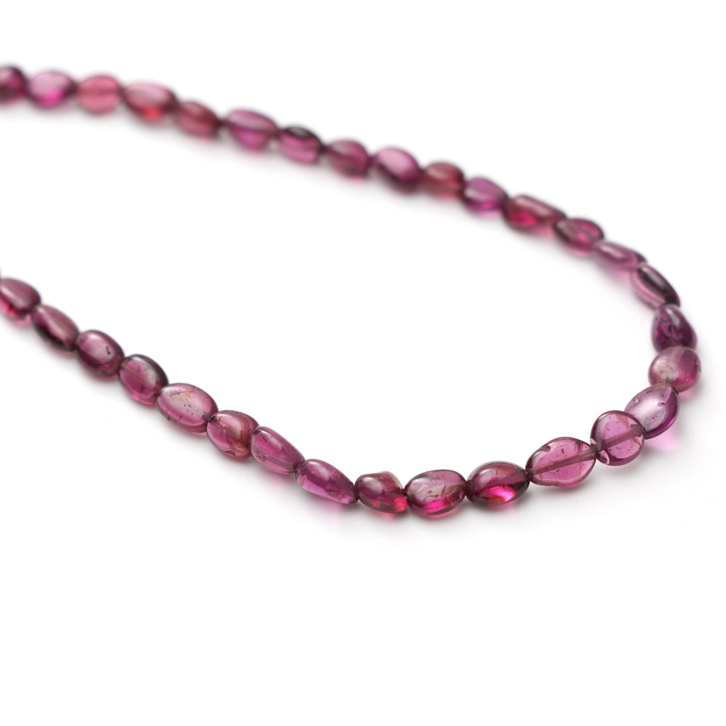 Garnet Smooth Oval Beads, 4x3 mm to 6x5 mm, Garnet Oval Beads - Gem Quality , 18 Inch/ 46 Cm Full Strand, Price Per Strand - National Facets, Gemstone Manufacturer, Natural Gemstones, Gemstone Beads