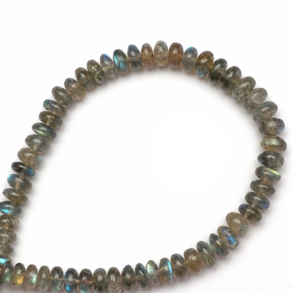 Labradorite Smooth Beads - 6 mm to 8 mm - Labradorite - Gem Quality , 8 Inch/ 20 Cm Full Strand, Price Per Strand - National Facets, Gemstone Manufacturer, Natural Gemstones, Gemstone Beads