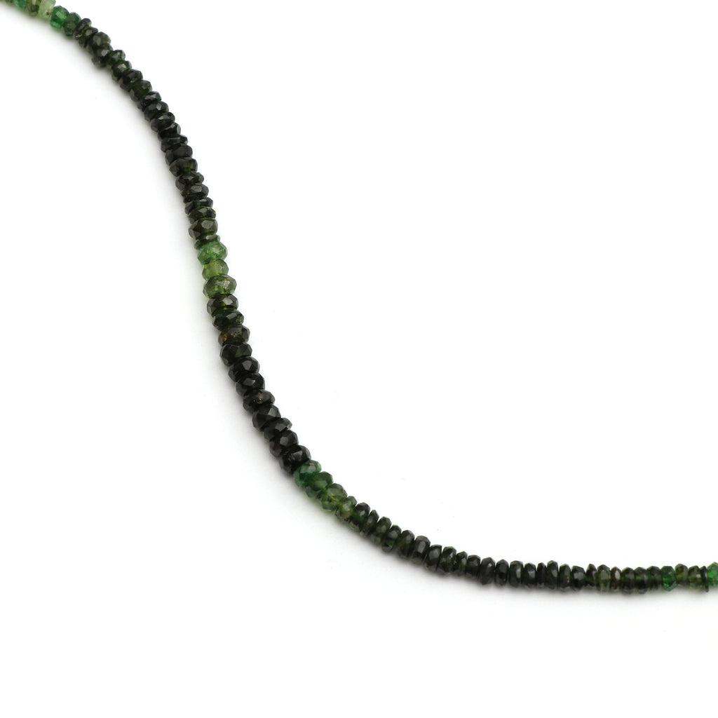 Chrome Tourmaline Roundel Faceted Beads, Chrome Tourmaline Beads-3.5 mm to 5 mm- Gem Quality ,8 Inch / 16 Inch Full Strand, Price Per Strand - National Facets, Gemstone Manufacturer, Natural Gemstones, Gemstone Beads