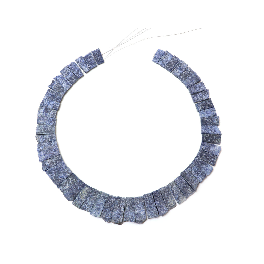 Natural Denim Quartz Faceted Slice Layout Beads, 16x9 mm to 29x12 mm, Denim Quartz Faceted Layout, 17 Inch Full Strand, Price Per Strand - National Facets, Gemstone Manufacturer, Natural Gemstones, Gemstone Beads