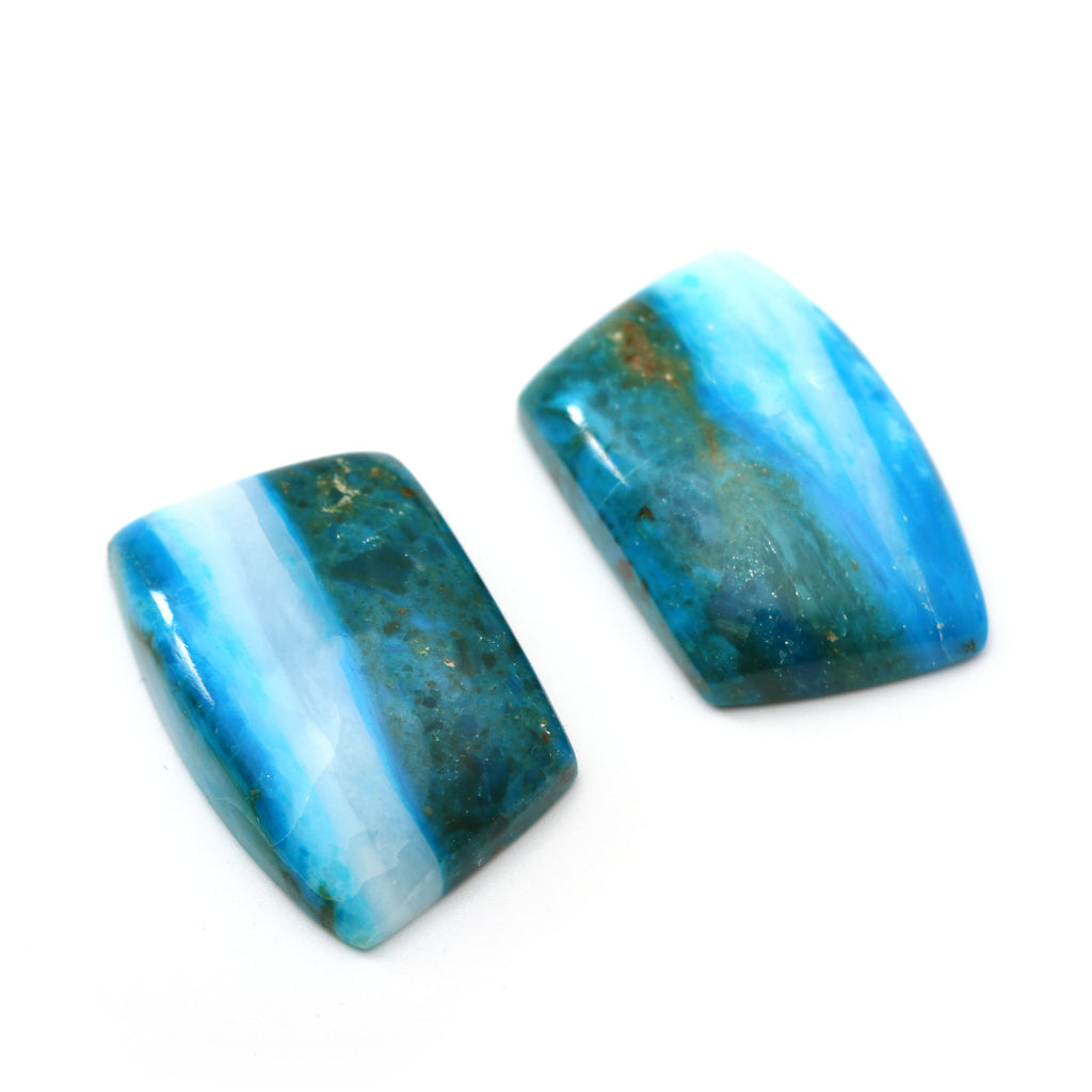 Natural Opalina Smooth Organic Shape Loose Gemstone - 18x28 mm - Opalina Smooth Cabochon Gemstone, Pair (2 Pieces) - National Facets, Gemstone Manufacturer, Natural Gemstones, Gemstone Beads