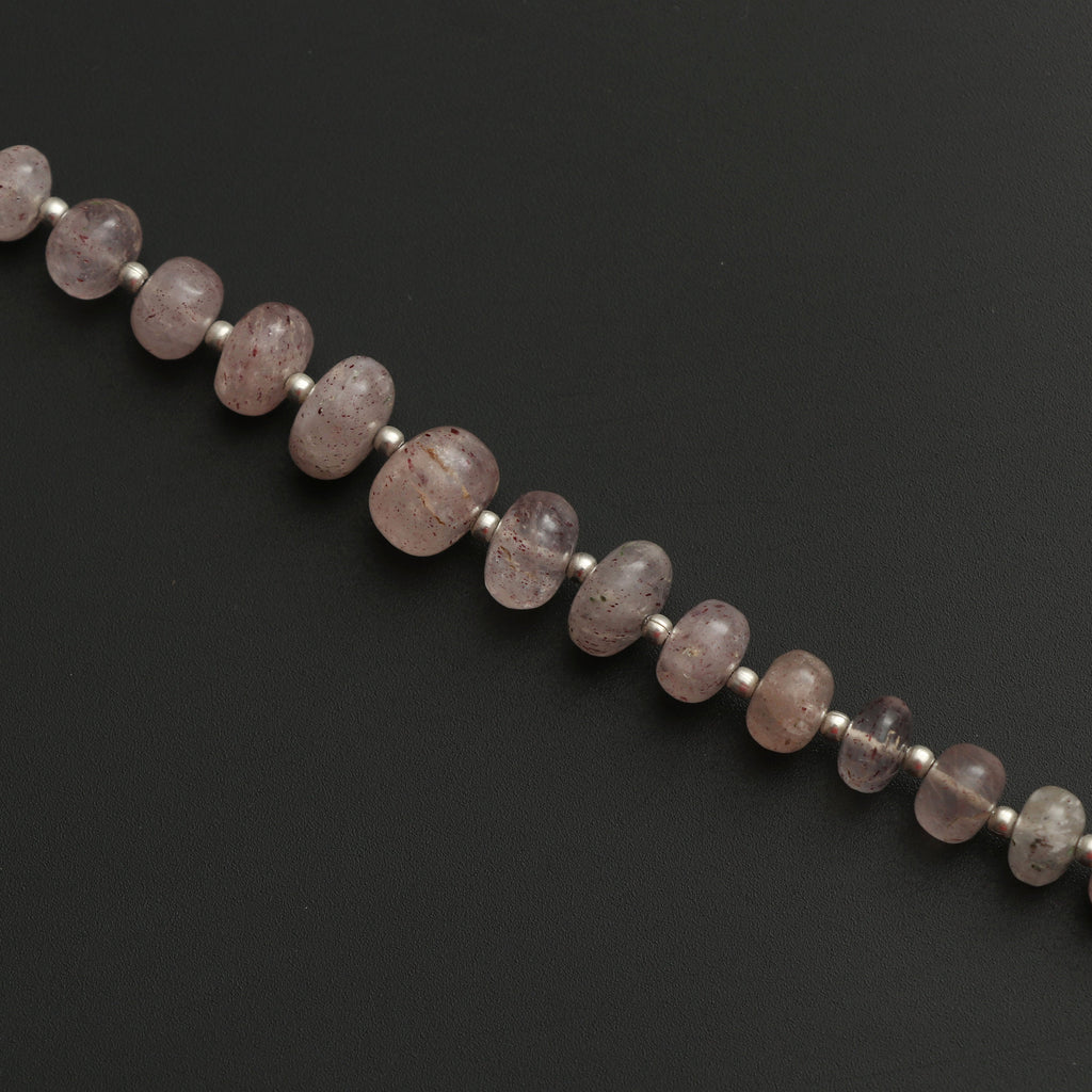 Strawberry Quartz Smooth Roundel Beads, 4.5 mm to 11.5 mm, Strawberry Beads, Quartz strand, 8 Inch / 16 Inch Full Strand, Price Per Strand - National Facets, Gemstone Manufacturer, Natural Gemstones, Gemstone Beads