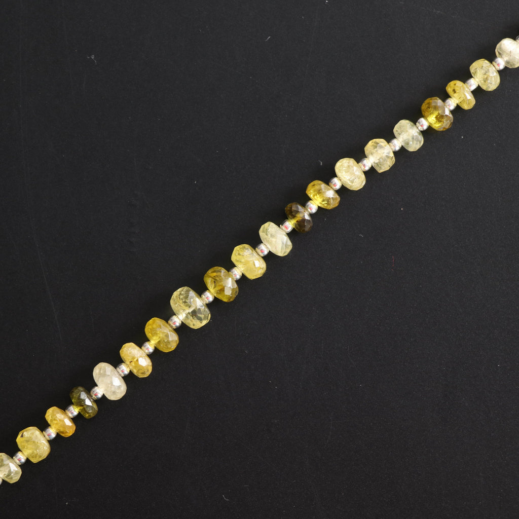 Yellow Diopside Faceted Beads, 6 mm to 8 mm, Yellow Diopside Beads, Yellow Diopside, 8 Inch Full Strand, price per strand - National Facets, Gemstone Manufacturer, Natural Gemstones, Gemstone Beads