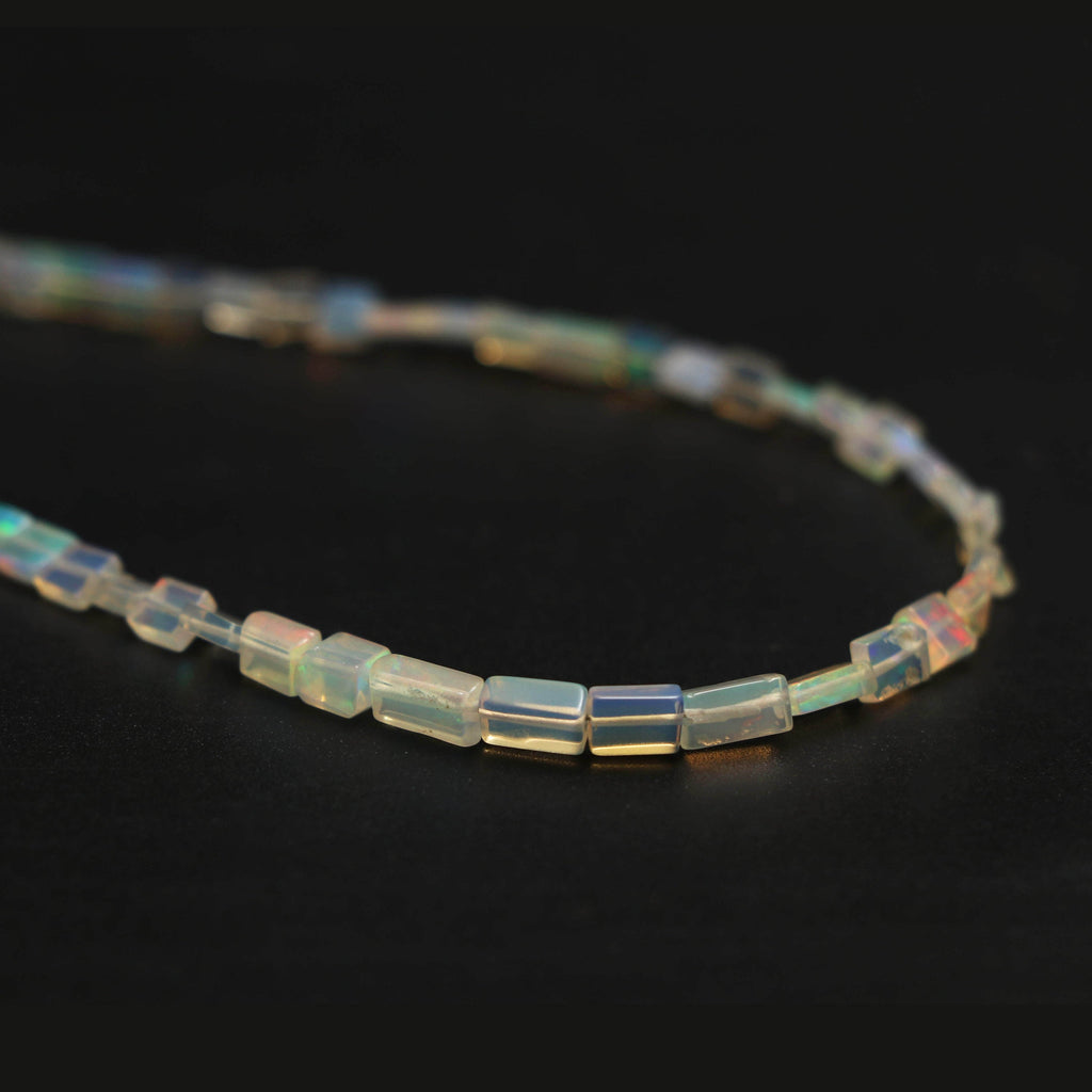 Natural Ethiopian Opal Smooth Rectangle Honey Color Beads | 3x4 mm to 4x7 mm | 8 Inches/ 18 Inches Full Strand | Price Per Strand - National Facets, Gemstone Manufacturer, Natural Gemstones, Gemstone Beads