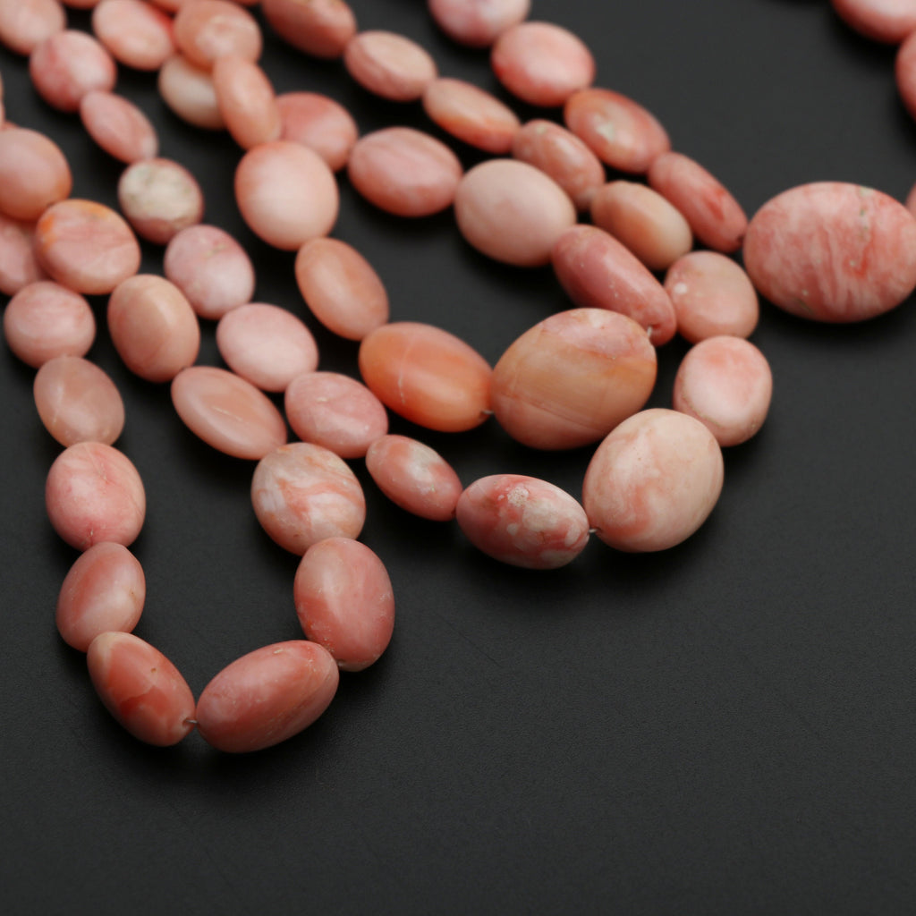 Peach Opal Smooth Tumble Beads | 6x7.5 mm to 11x15 mm | Peach Opal Smooth Beads | Gem Quality | 8 Inch/17 Inch | Price Per Strand - National Facets, Gemstone Manufacturer, Natural Gemstones, Gemstone Beads
