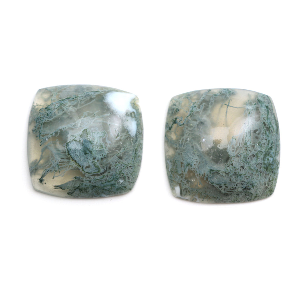 Natural Blue Opal Smooth Square Loose Gemstone - 27x27 mm - Blue Opal Smooth Cabochon Gemstone, Pair ( 2 Pieces ) - National Facets, Gemstone Manufacturer, Natural Gemstones, Gemstone Beads
