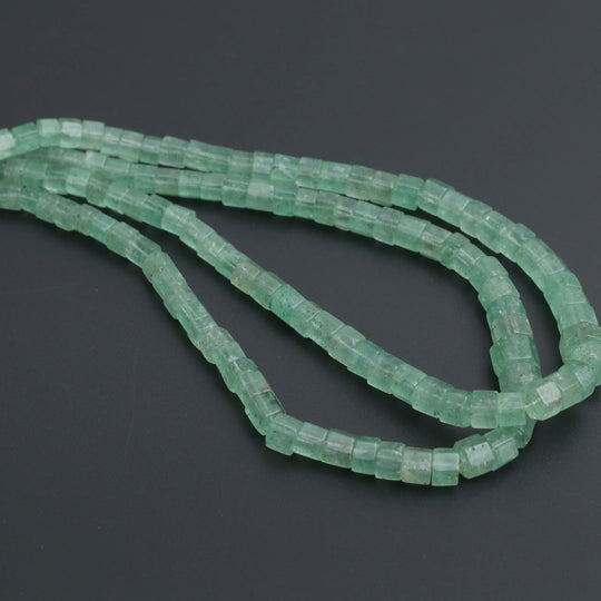 Green Quartz Smooth Hexagon Beads, 3x4.5 mm to 6.5x8.5 mm, Green Quartz Jewelry Making Beads, 8 Inch/16 Inch, Price Per Strand