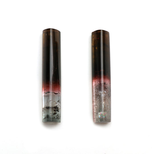 トルマリン スムース チューブ型 宝石、12x58.3 mm、トルマリン ジュエリー製作用宝石、ペア (2 個)