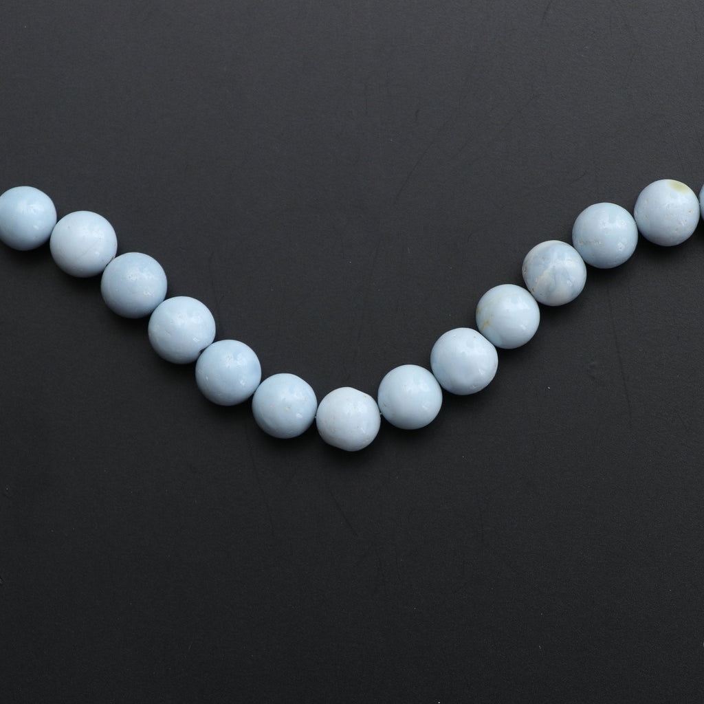 Natural Blue Opal Smooth Beads Balls,Blue Opal Round Balls, Jewelry Making- 9 mm to 10 mm- Blue Opal- Gem Quality, 8 Inch, Price Per Strand - National Facets, Gemstone Manufacturer, Natural Gemstones, Gemstone Beads