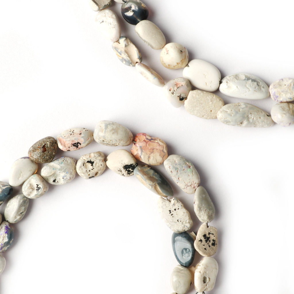 Natural Australian Opal Matrix Organic Tumble Beads, 5x6.5 MM to 8x13 MM , Australian Opal,8 Inch, Price Per Strand - National Facets, Gemstone Manufacturer, Natural Gemstones, Gemstone Beads
