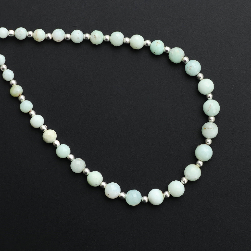 Natural Chrysoprase Faceted Balls Beads, Chrysoprase Round, Round Balls, Chrysoprase Green Balls, 4 mm to 6 mm, 8 Inch Strand - National Facets, Gemstone Manufacturer, Natural Gemstones, Gemstone Beads