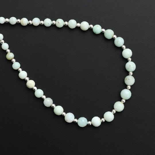 Natural Chrysoprase Faceted Balls Beads, 4 mm to 6 mm, Chrysoprase Jewelry Making Beads, 8 Inch Strand, Price Per Strand