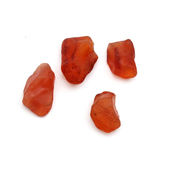 Natural Carnelian Organic Rough Loose Gemstone | 14x17 mm | Carnelian Jewelry Making Gemstone | Set of 10 Pieces