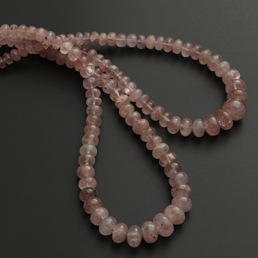 Strawberry Quartz Smooth Roundel Beads, 4.5 mm to 11.5 mm, Strawberry Beads, Quartz strand, 8 Inch / 16 Inch Full Strand, Price Per Strand - National Facets, Gemstone Manufacturer, Natural Gemstones, Gemstone Beads