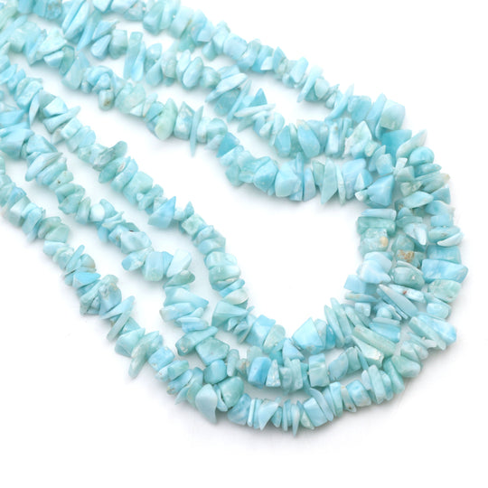 Natural Larimar Smooth Nuggets Beads | 5x6 mm to 5x7 mm | Necklace for Women | 36 Inch Full Strand | Pack of 5