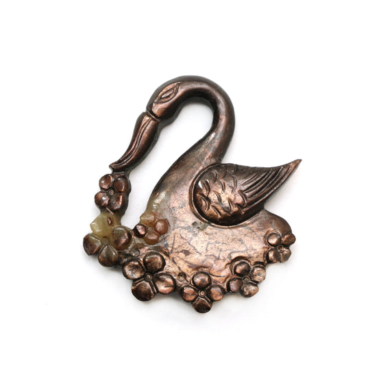 Natural Wonder Sapphire Carving Fancy Shape Loose Gemstone - 32x33.5 mm - Wonder Sapphire Swan Bird Shape Carving Loose Gemstone, 1 Piece