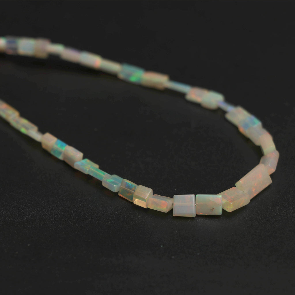 Natural Ethiopian Opal Smooth Rectangle Honey Color Beads | 3x3.5 mm to 6x6.5 mm | 8 Inches/ 18 Inches Full Strand | Price Per Strand - National Facets, Gemstone Manufacturer, Natural Gemstones, Gemstone Beads