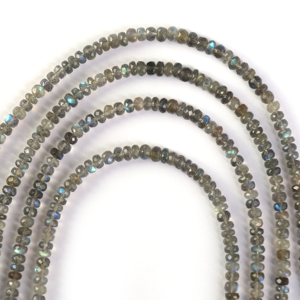 Natural Labradorite Round Faceted Beads, 4 MM to 6 MM, Labradorite , 8 Inch, Per Strand Price - National Facets, Gemstone Manufacturer, Natural Gemstones, Gemstone Beads