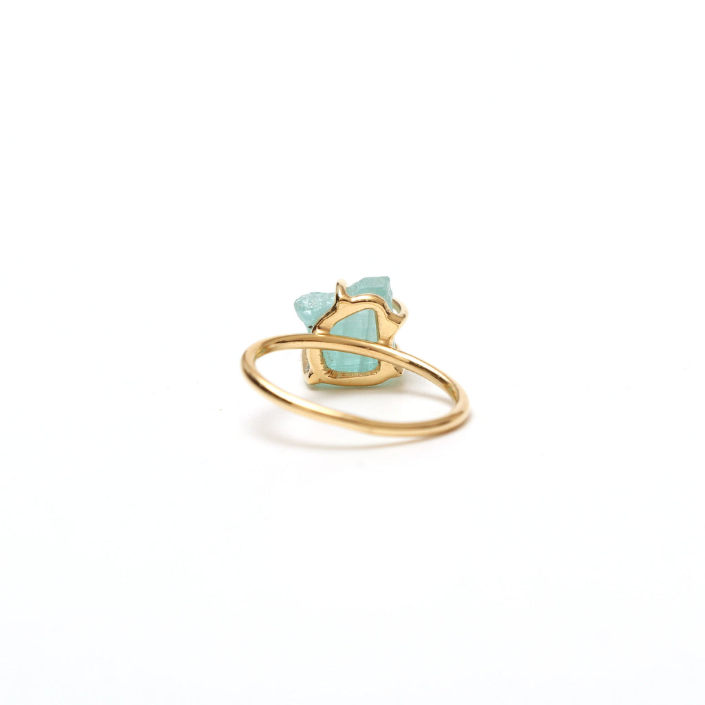 Aquamarine Rough Gemstone Prong Ring, 925 Sterling Silver Gold Plated ,Gift For Her, Set Of 5 Pieces - National Facets, Gemstone Manufacturer, Natural Gemstones, Gemstone Beads