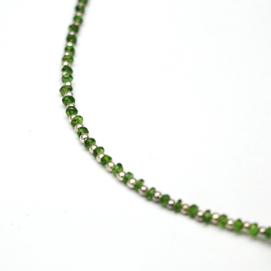 Natural Chrome Diopside Faceted Beads, Micro Faceted 3 mm AA, Green Chrome Diopside Tiny Beads Gemstone Small Green Semi Precious, 8 Inch - National Facets, Gemstone Manufacturer, Natural Gemstones, Gemstone Beads