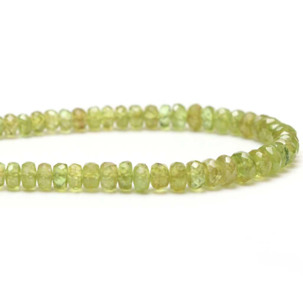 Sphene Faceted Roundel Beads, 3.5 mm to 6.5 mm, Sphene Roundel Beads - Gem Quality , 18 Inch Full Strand, Price Per Strand - National Facets, Gemstone Manufacturer, Natural Gemstones, Gemstone Beads
