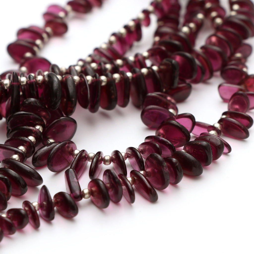 Garnet Smooth Nuggets Beads -4x7 mm to 7.5x12 mm - Garnet Gemstone - Gem Quality , 8 Inch/ 20 Cm Full Strand, Price Per Strand - National Facets, Gemstone Manufacturer, Natural Gemstones, Gemstone Beads