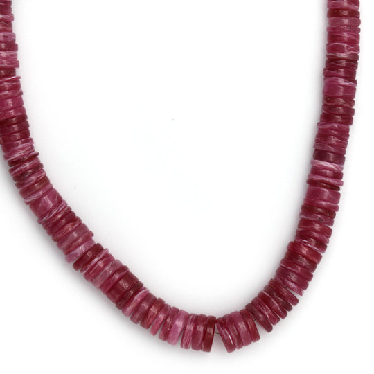 ルビーガラス入りスムースボタンビーズ、5.5 MM ～ 6.5 MM、ルビージュエリーメイキングビーズ、8 インチフルストランド、1 ストランドあたりの価格