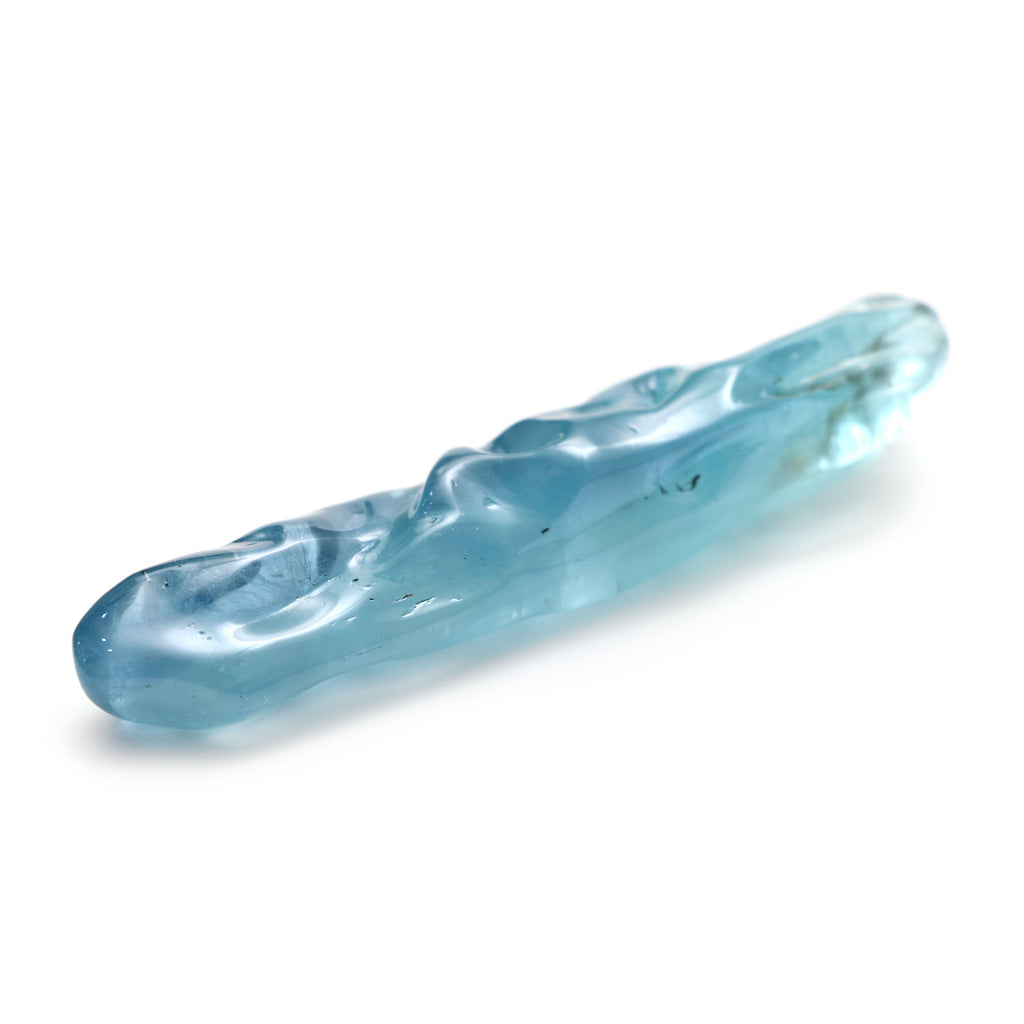 Natural Aquamarine Smooth Organic Loose Gemstone | 96x22 mm | Organic Shaped Loose Gemstone | 1 Piece - National Facets, Gemstone Manufacturer, Natural Gemstones, Gemstone Beads
