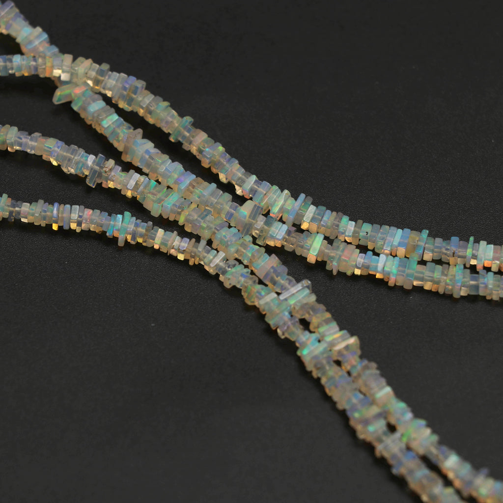 Natural Ethiopian Opal Smooth Square Beads | 3.5 mm to 5 mm | Opal Square Gemstone | 8 Inches/ 18 Inches Full Strand | Price Per Strand - National Facets, Gemstone Manufacturer, Natural Gemstones, Gemstone Beads