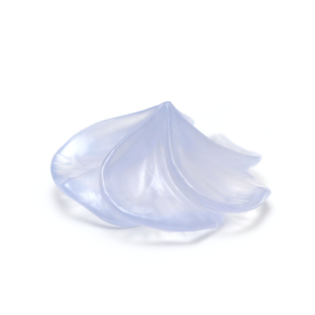 Natural Blue Chalcedony Flower Carving Loose Gemstone - 35x35 mm - Blue Chalcedony Flower Carving Smooth Gemstone, 1 Pieces - National Facets, Gemstone Manufacturer, Natural Gemstones, Gemstone Beads