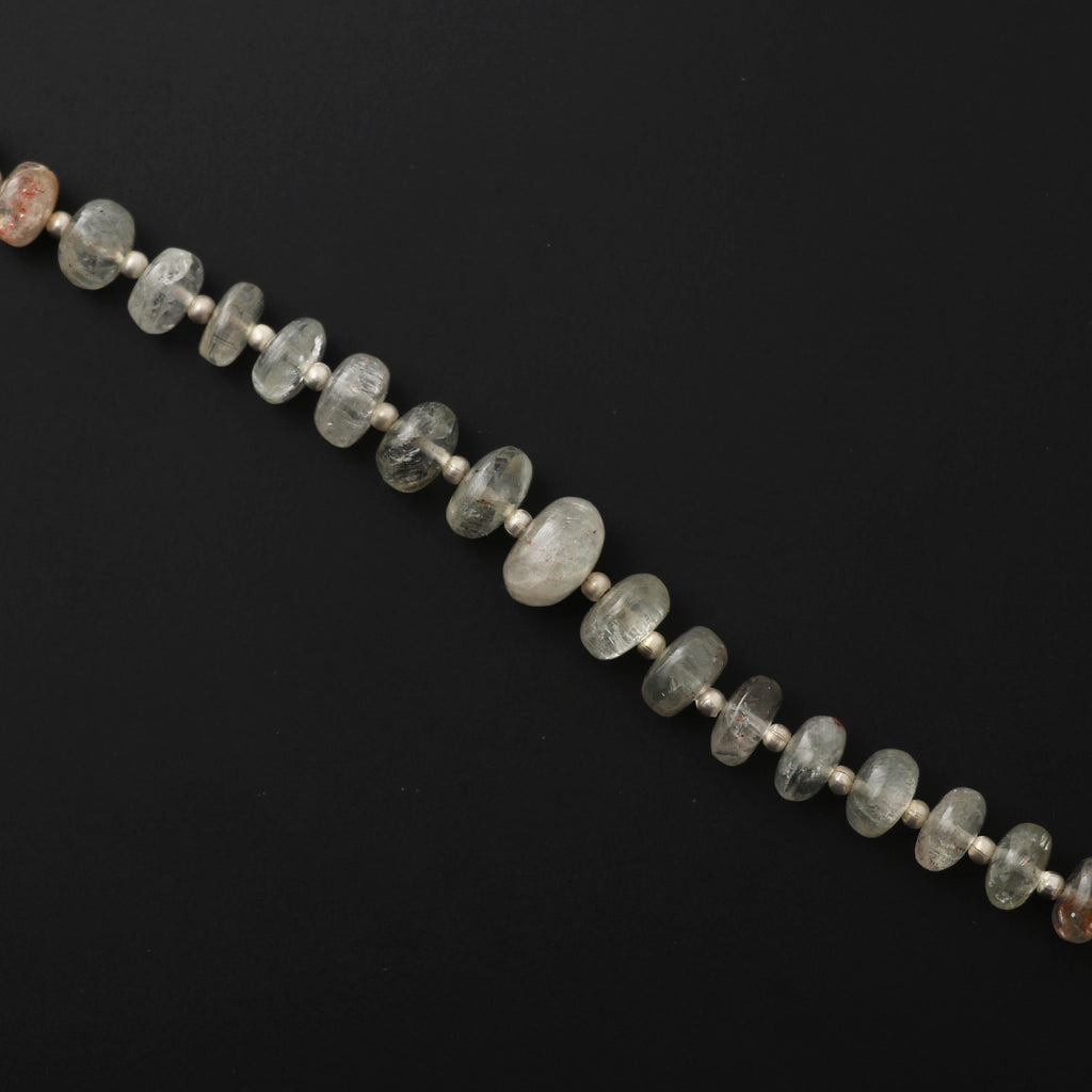 Sunstone Roundel Smooth Beads - 6 mm to 10 mm - Sun stone Beads - Gem Quality , 8 Inch Full Strand, Price Per Strand - National Facets, Gemstone Manufacturer, Natural Gemstones, Gemstone Beads