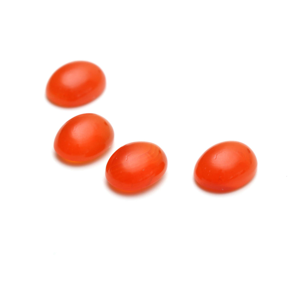 AAA Quality Natural Carnelian Smooth Oval Cabochon Gemstone | 12x16 mm | Gemstone Cabochon | 2 Pair ( 4 Pieces ) - National Facets, Gemstone Manufacturer, Natural Gemstones, Gemstone Beads