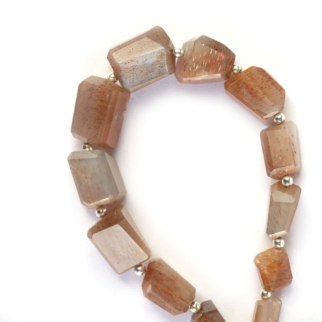 Brown Moonstone Faceted Tumble, Brown Moonstone Nuggets Beads 7x9 mm to 10x14 mm, Hand Made Necklace, 8 Inch , Moonstone Jewellery - National Facets, Gemstone Manufacturer, Natural Gemstones, Gemstone Beads