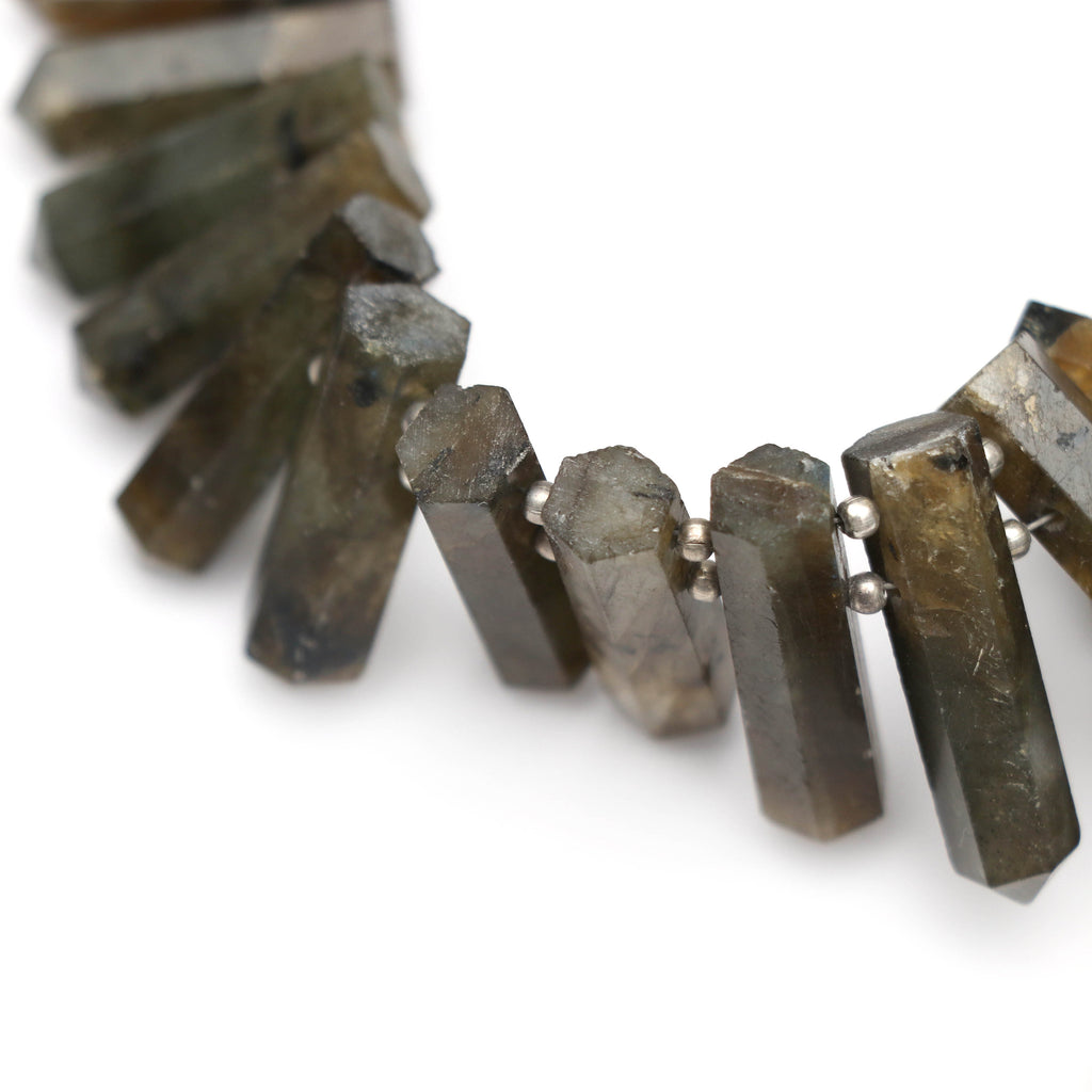 Labradorite Faceted Bullet Side Drilled Beads,20x5 MM to 26x6 MM, Natural Labradorite Bullet Graduated, 8 Inch - National Facets, Gemstone Manufacturer, Natural Gemstones, Gemstone Beads