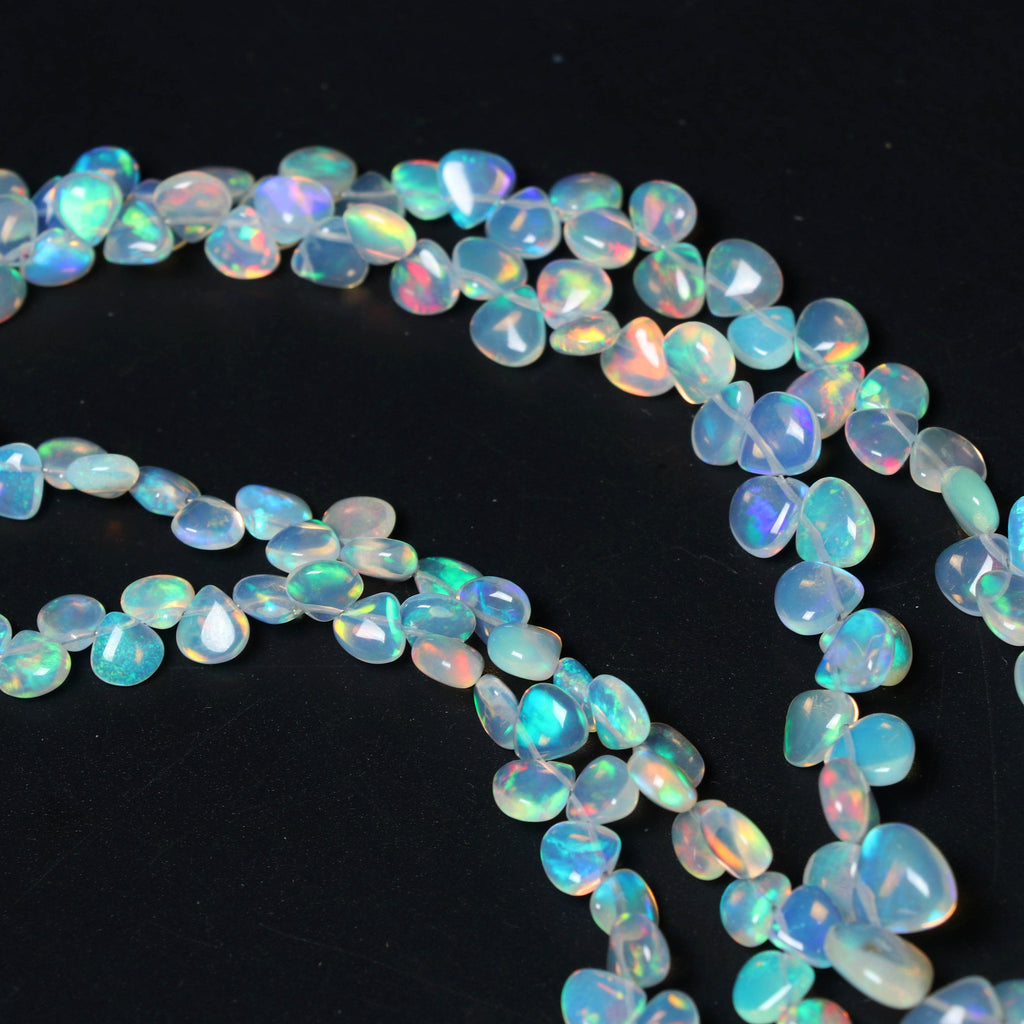 Natural Ethiopian Opal Smooth Heart Beads | 4x4 mm to 9.5x9.5 mm | Opal Heart Gemstone | 8 Inches/ 16 Inches Full Strand | Price Per Strand - National Facets, Gemstone Manufacturer, Natural Gemstones, Gemstone Beads