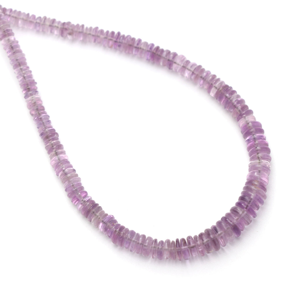 Amethyst Smooth Coin Beads, 3 mm to 5.5 mm, Amethyst Tyre , Amethyst strand, 8 Inch/20 Cm Full Strand, Price Per Strand - National Facets, Gemstone Manufacturer, Natural Gemstones, Gemstone Beads