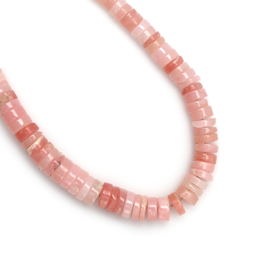 Natural Pink Opal Smooth Button Beads , 4 MM to 6 MM, Pink Opal Smooth , 8 Inch ,Price Per Strand - National Facets, Gemstone Manufacturer, Natural Gemstones, Gemstone Beads