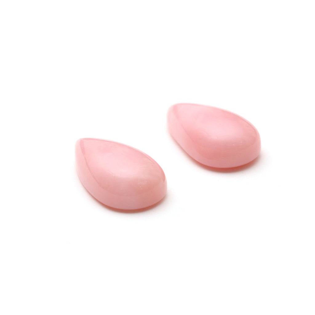 AAA Quality Natural Pink Opal Smooth Pear Cabochon Gemstone | 15x25 mm | Gemstone Cabochon | Pair ( 2 Pieces ) - National Facets, Gemstone Manufacturer, Natural Gemstones, Gemstone Beads