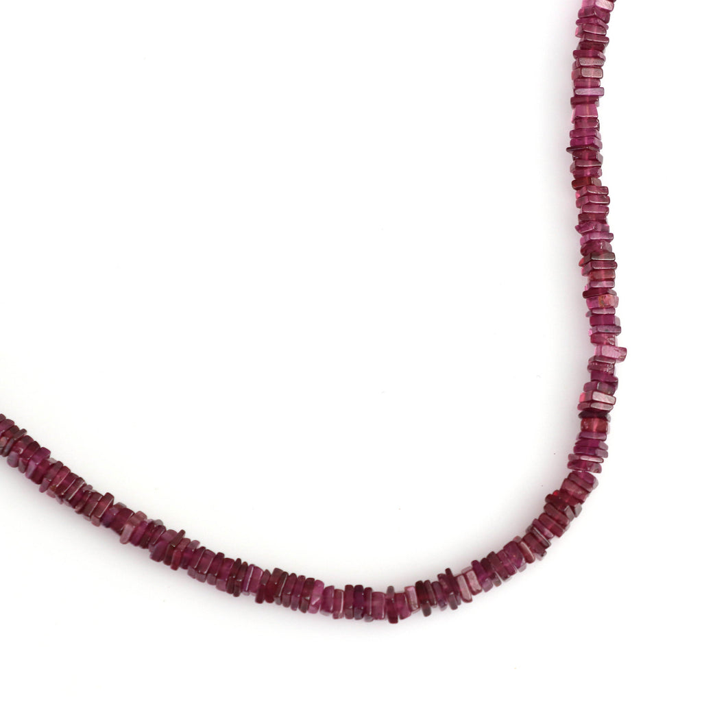 Garnet Smooth Square Chips Beads ,3.5 mm to 4.5 mm ,Garnet Both Side Flat Cabochon Gemstone,8 Inch ,Price For Strand - National Facets, Gemstone Manufacturer, Natural Gemstones, Gemstone Beads