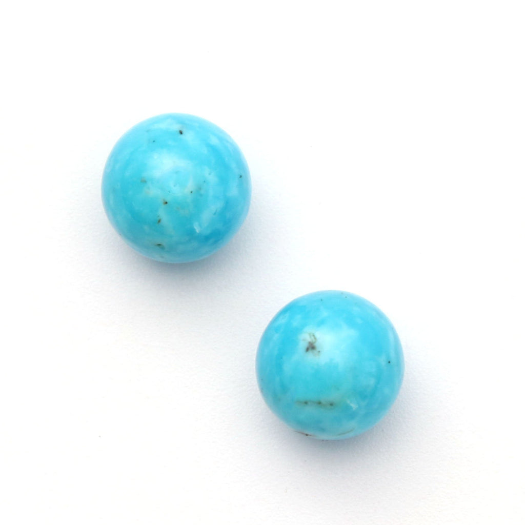 Natural Turquoise Smooth Balls Round Gemstone ,8mm Balls , Cabochon Round , Jewelry Making ,Price Per Pair (2pcs) - National Facets, Gemstone Manufacturer, Natural Gemstones, Gemstone Beads