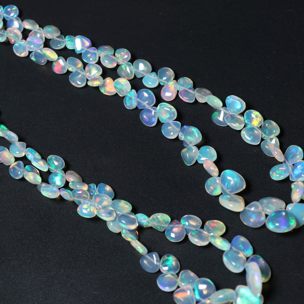 Natural Ethiopian Opal Smooth Heart Beads | 4x4 mm to 9.5x9.5 mm | Opal Heart Gemstone | 8 Inches/ 16 Inches Full Strand | Price Per Strand - National Facets, Gemstone Manufacturer, Natural Gemstones, Gemstone Beads
